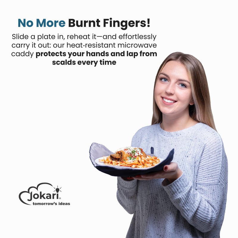 Jokari Microwave Plate Holder Cozy Heat Resistant Microwave Safe Plate Caddy Protects Hands from Hot Dishes Lap and Surface Protector for Leftovers and Reheated Meals - Image 2